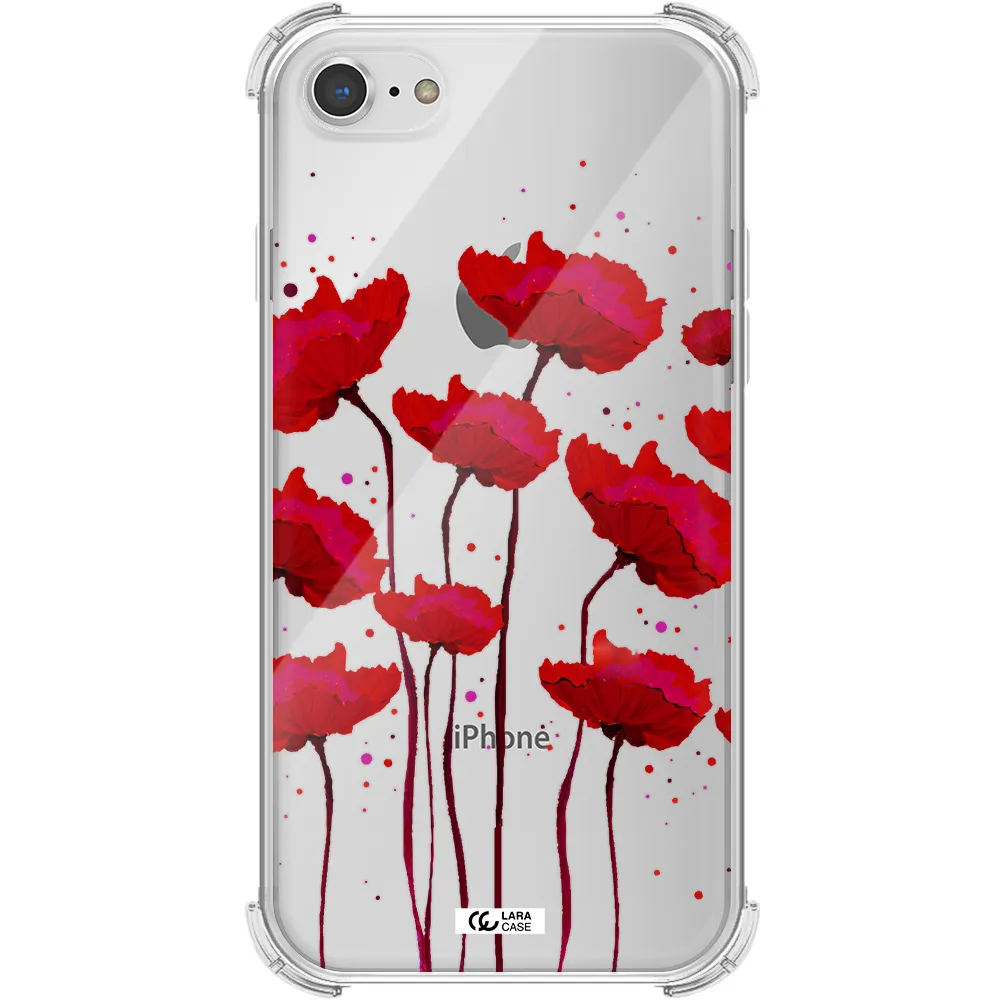 Red Fashion Flower Apple iPhone 7 Clear PC Case