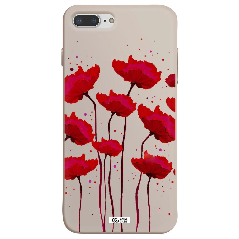 Red Fashion Flower Apple iPhone 7 plus Silicone Stone Case