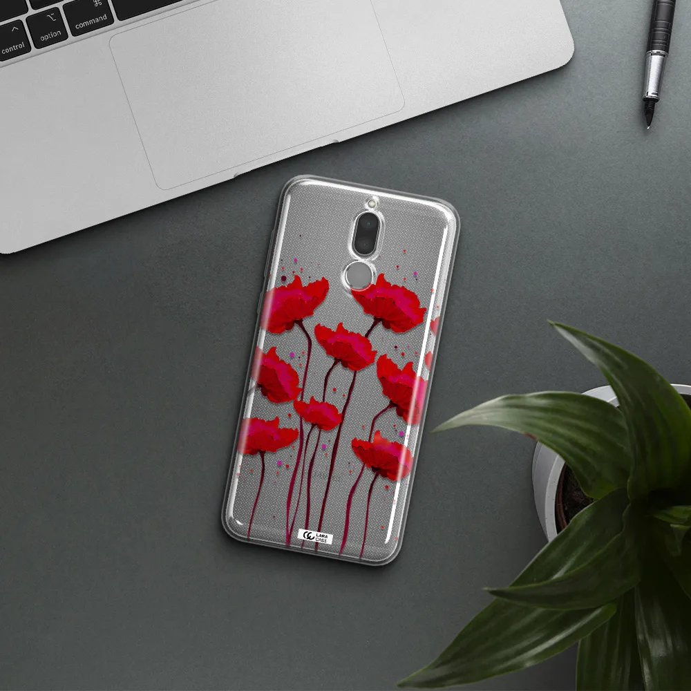 Red Fashion Flower Huawei Mate 10 Lite Clear TPU Case