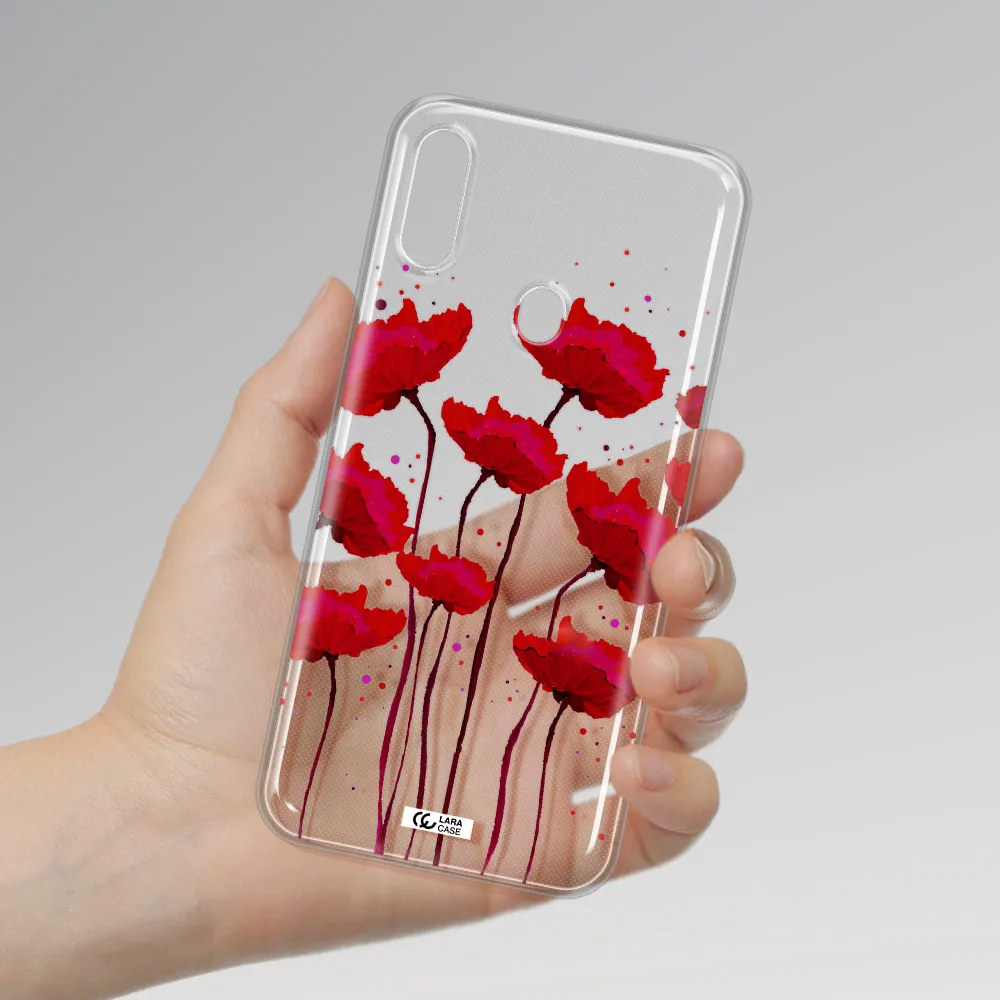 Red Fashion Flower Samsung A11 Clear TPU Case