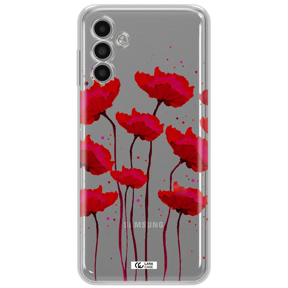 Red Fashion Flower Samsung A13 5G Clear Tpu Case