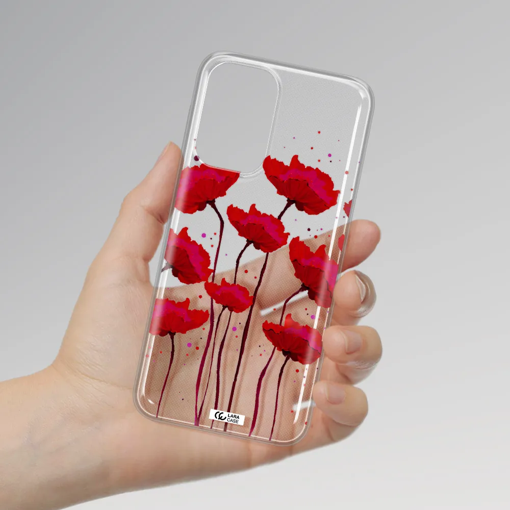 Red Fashion Flower Samsung A23 Clear TPU Case