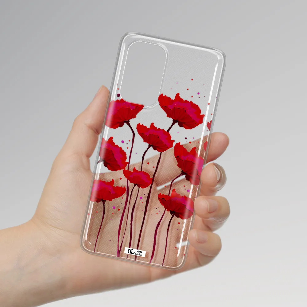 Red Fashion Flower Samsung A53 Clear TPU Case