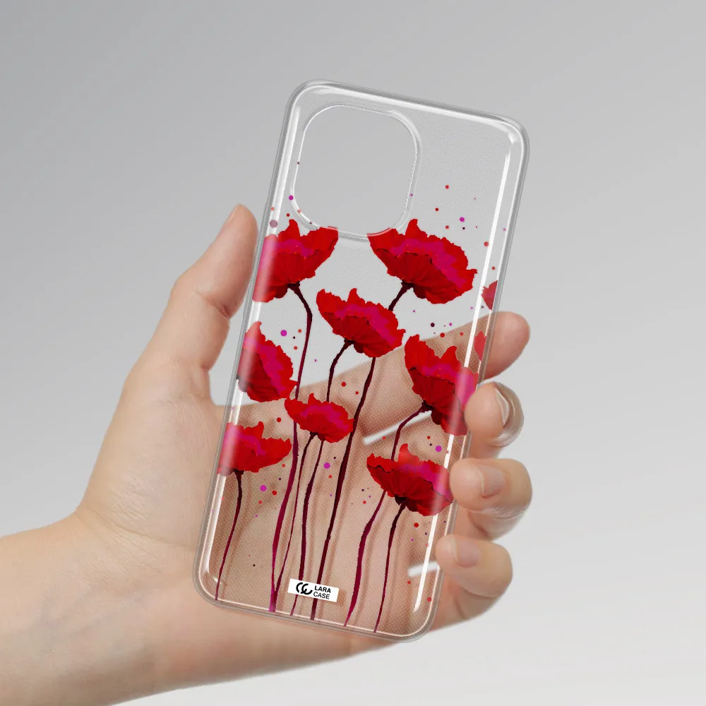 Red Fashion Flower Xiaomi Mi 11 Clear TPU Case