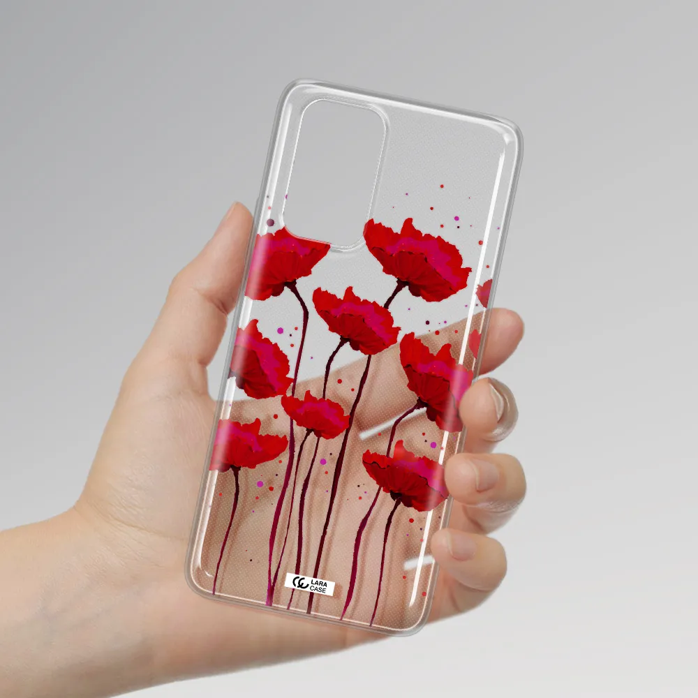 Red Fashion Flower Xiaomi Note 10 Pro Clear TPU Case