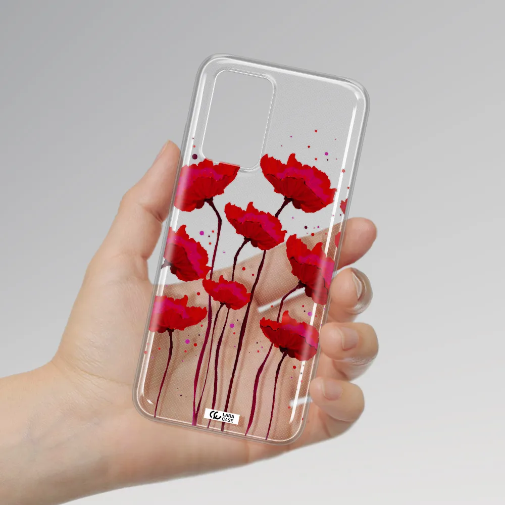 Red Fashion Flower Xiaomi Redmi 10 Clear TPU Case