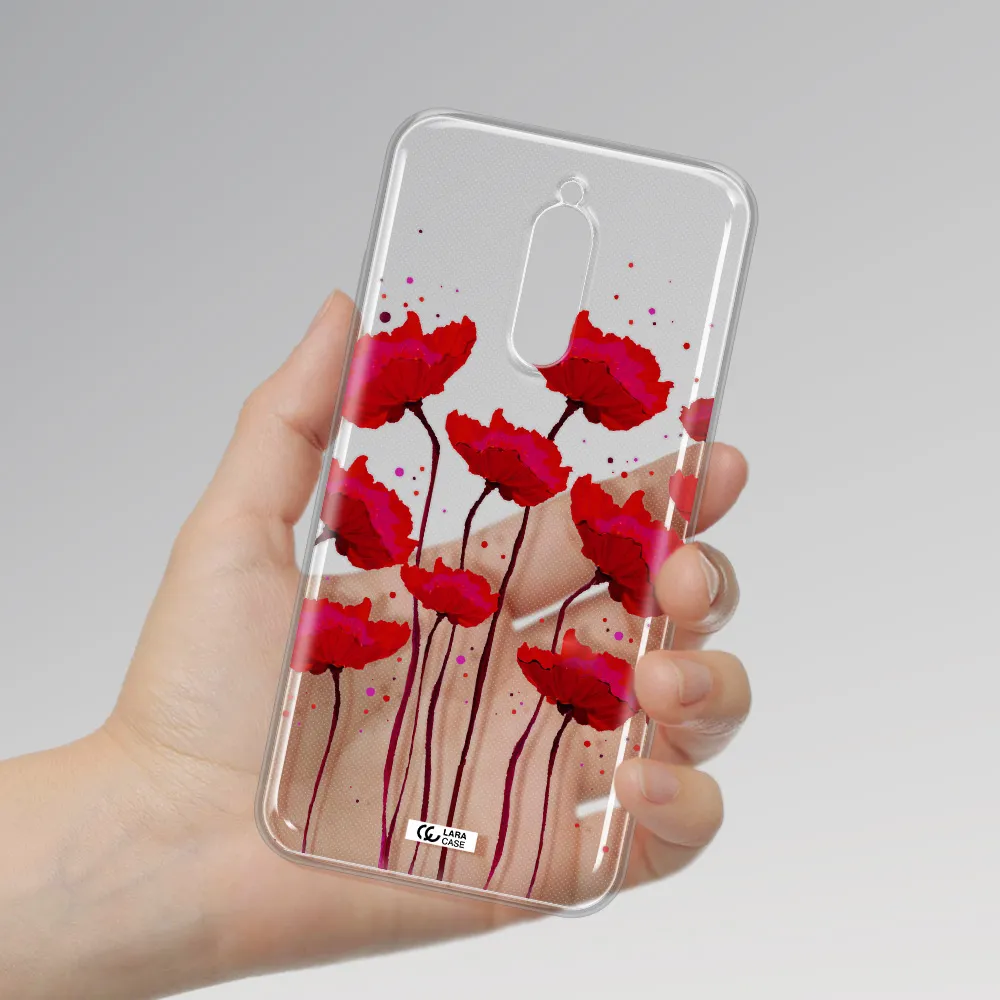 Red Fashion Flower Xiaomi Redmi 8 Clear Tpu Case