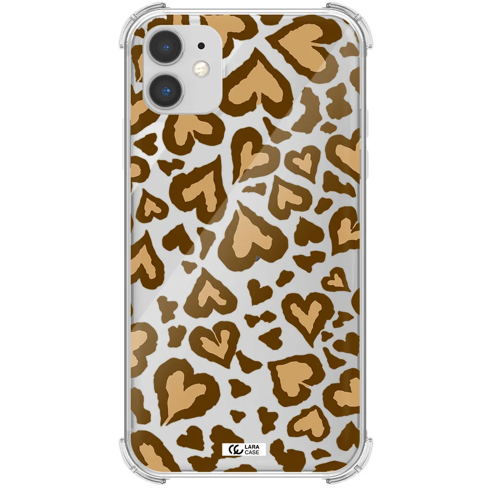 Heart Leopard Apple iPhone 11 Clear PC Case