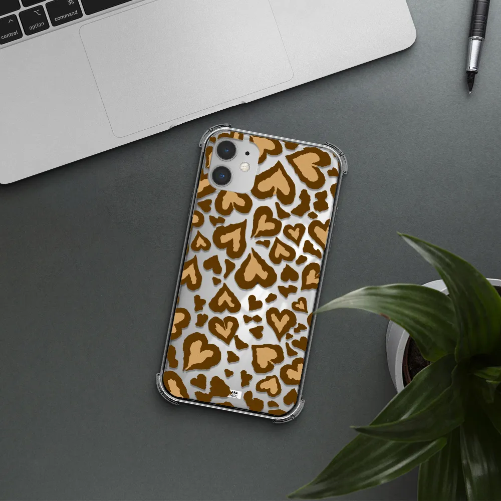 Heart Leopard Apple iPhone 11 Clear PC Case