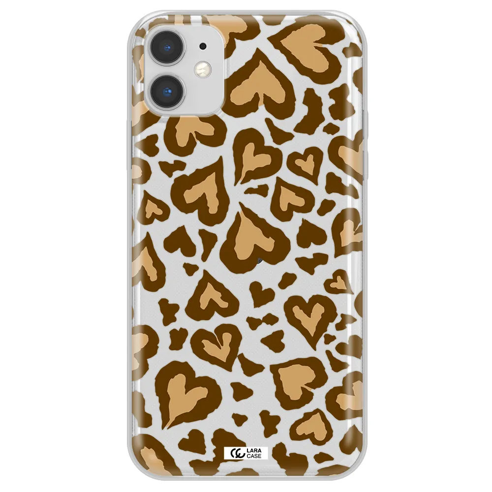 Heart Leopard Apple iPhone 11 Clear TPU Case