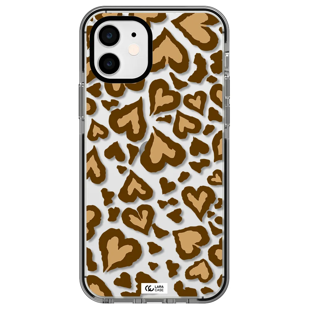 Heart Leopard Apple iPhone 11 impact black border Case