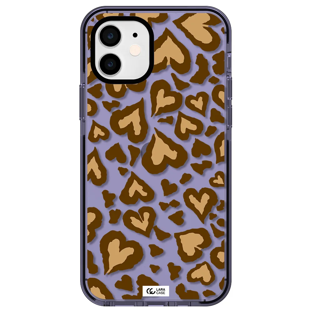 Heart Leopard Apple iPhone 11 impact Lilac Case