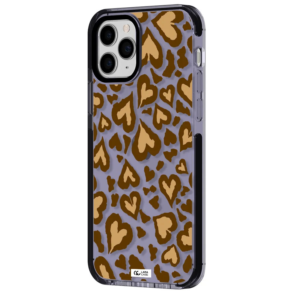 Heart Leopard Apple iPhone 11 pro impact Lilac Case