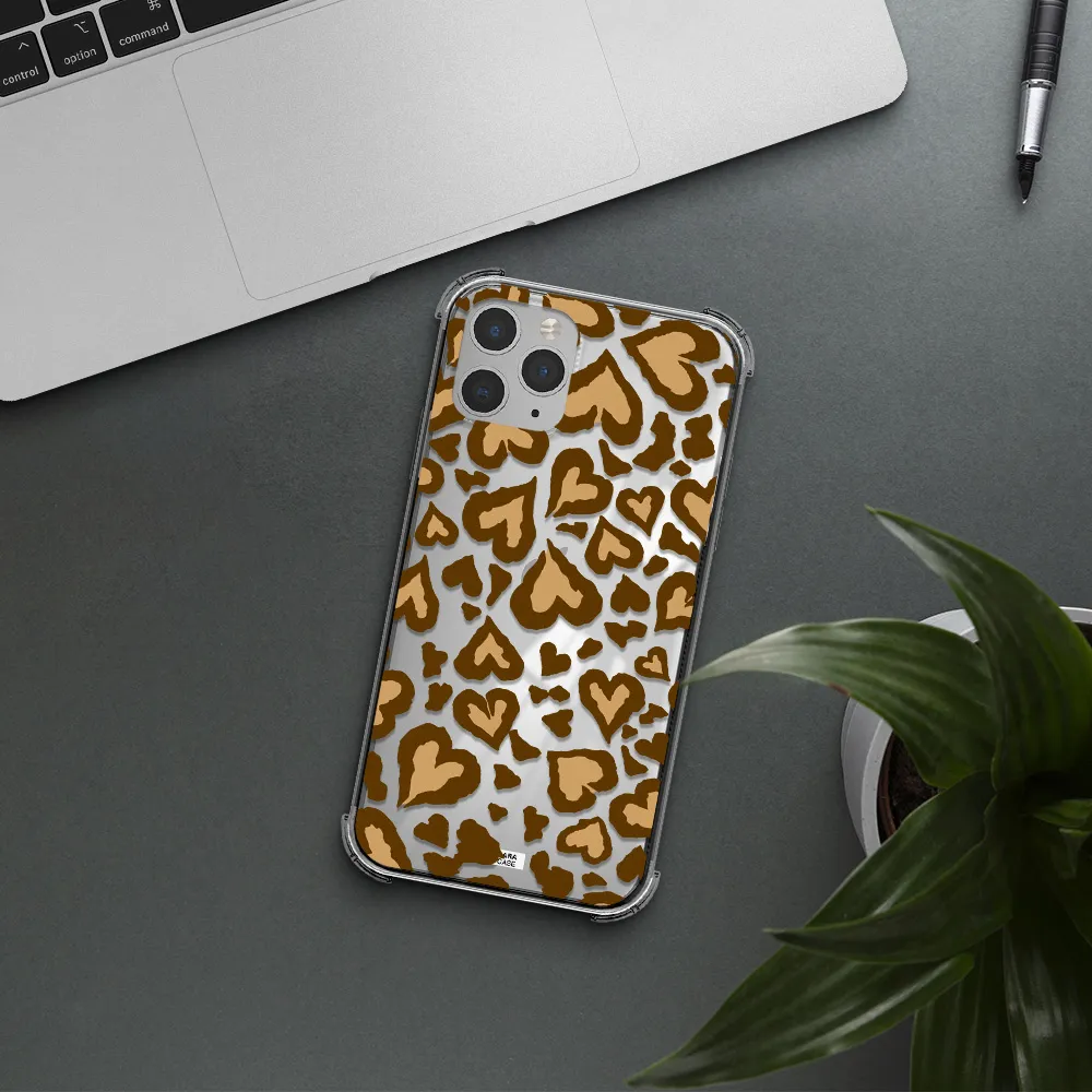 Heart Leopard Apple iPhone 11 pro max Clear PC Case