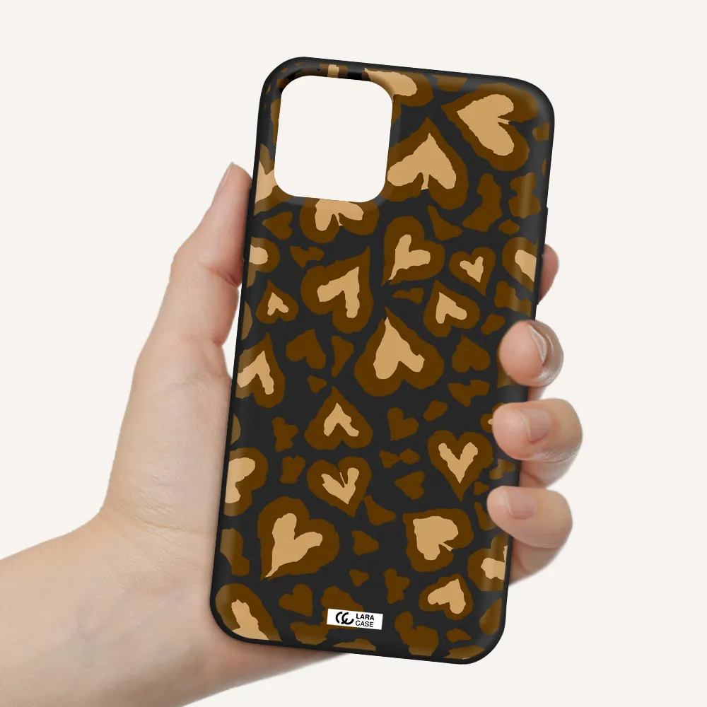 Heart Leopard Apple iPhone 11 pro Silicone black Case