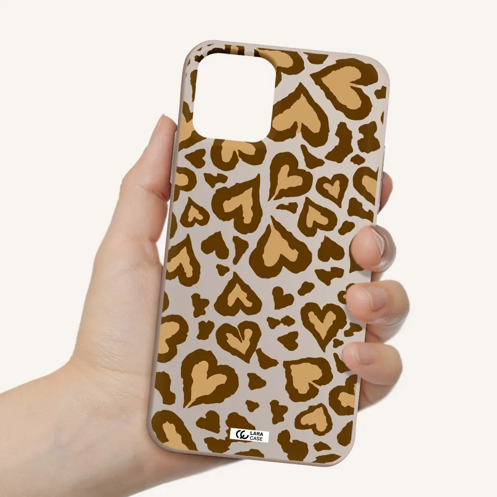 Heart Leopard Apple iPhone 11 pro Silicone Stone Case