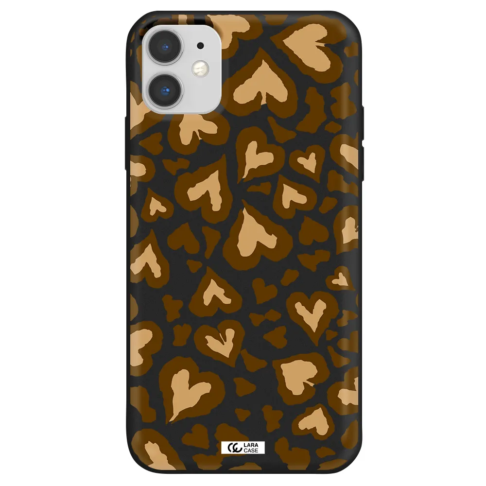 Heart Leopard Apple iPhone 11 Silicone black Case