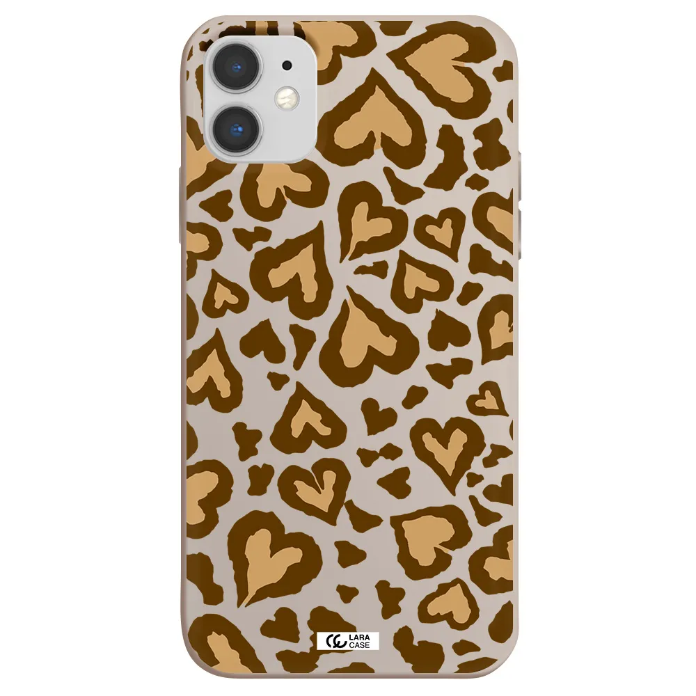 Heart Leopard Apple iPhone 11 Silicone Stone Case