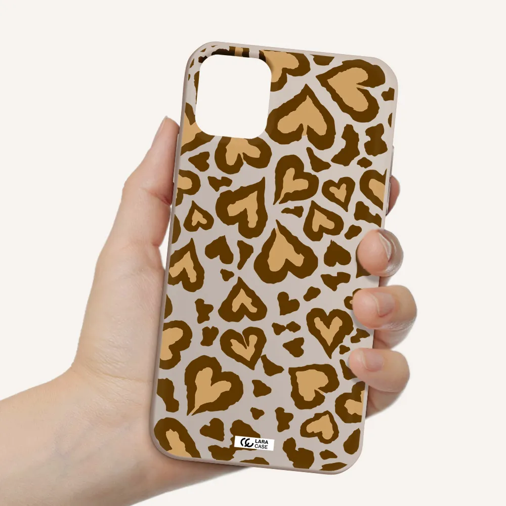 Heart Leopard Apple iPhone 11 Silicone Stone Case
