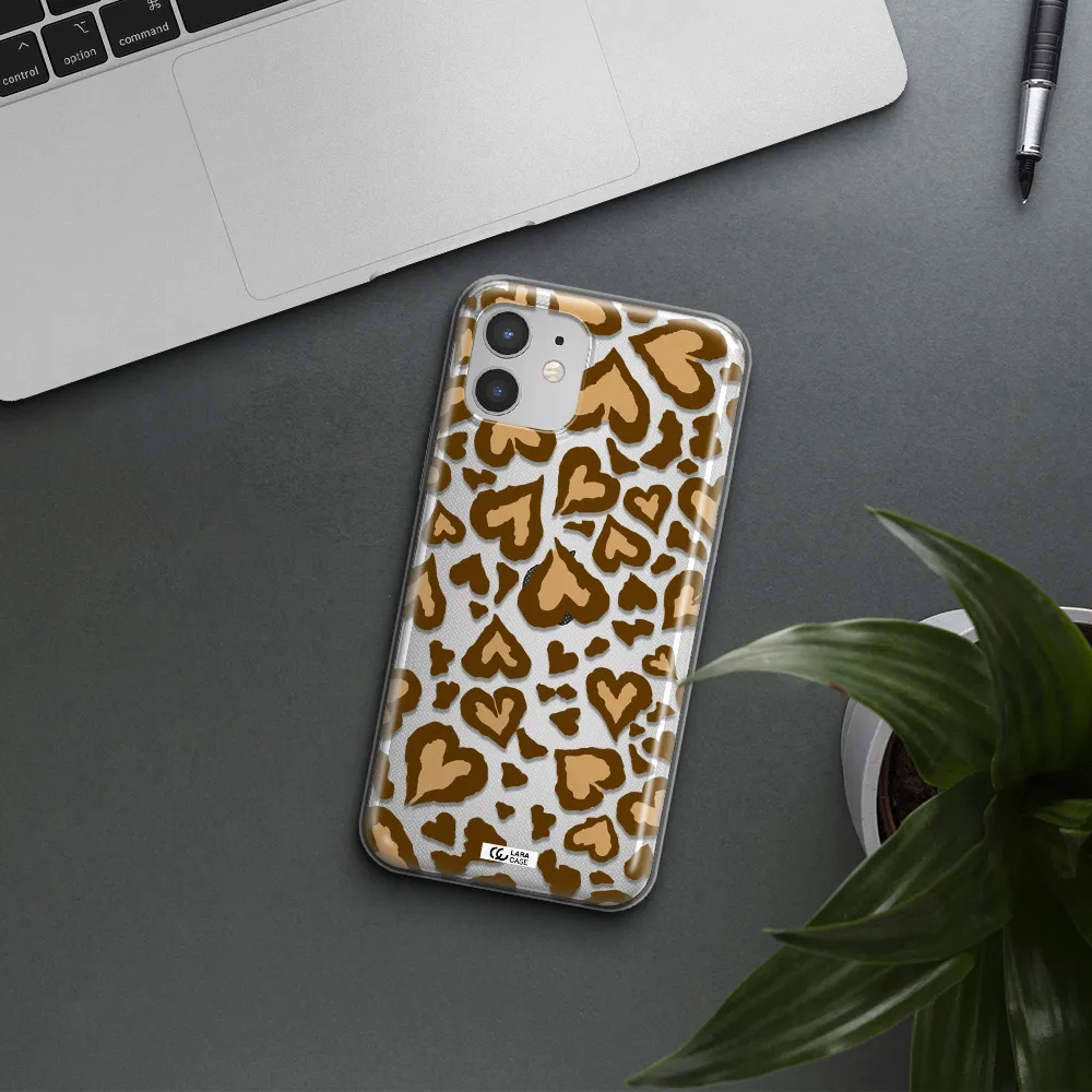 Heart Leopard Apple iPhone 12 Clear TPU Case