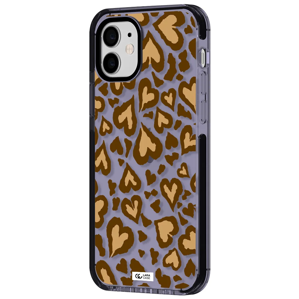 Heart Leopard Apple iPhone 12 impact Lilac Case