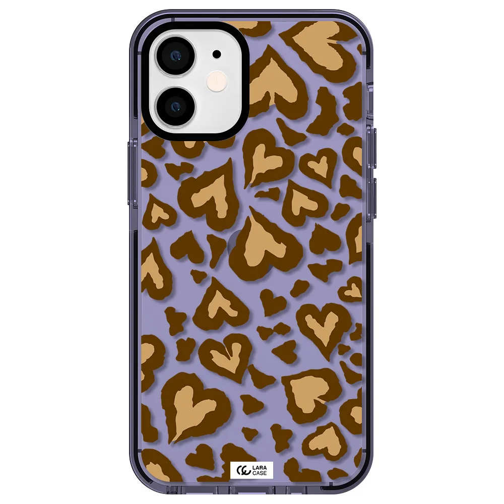 Heart Leopard Apple iPhone 12 mini impact Lilac Case