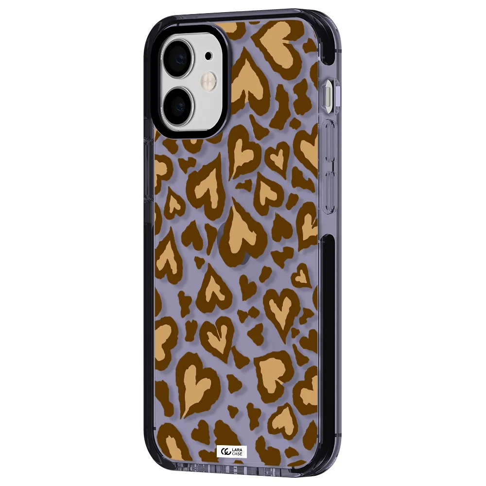 Heart Leopard Apple iPhone 12 mini impact Lilac Case