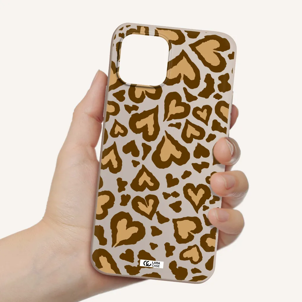 Heart Leopard Apple iPhone 12 mini Silicone Stone Case