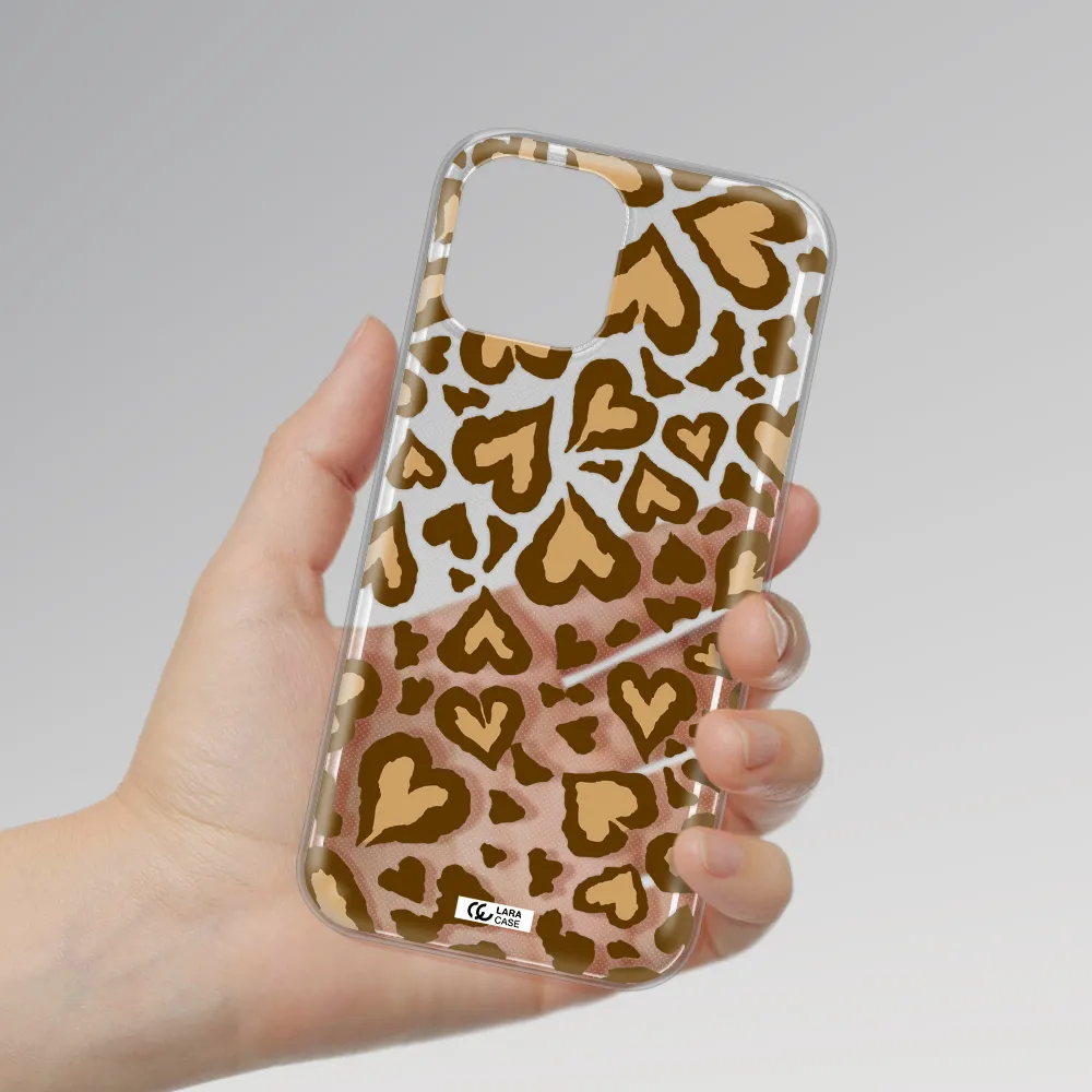 Heart Leopard Apple iPhone 12 pro Clear TPU Case