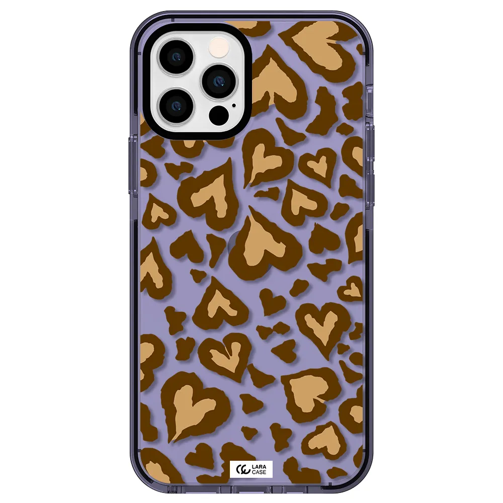 Heart Leopard Apple iPhone 12 pro impact Lilac Case