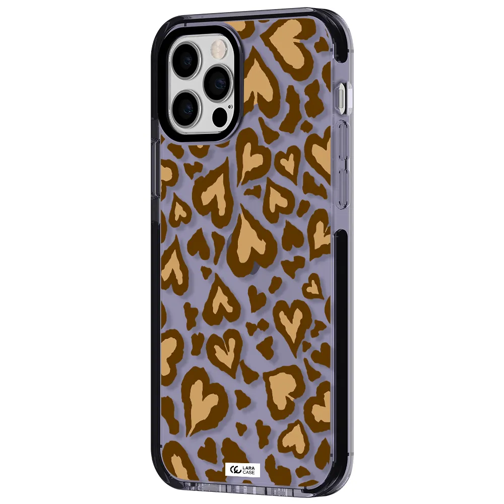 Heart Leopard Apple iPhone 12 pro impact Lilac Case