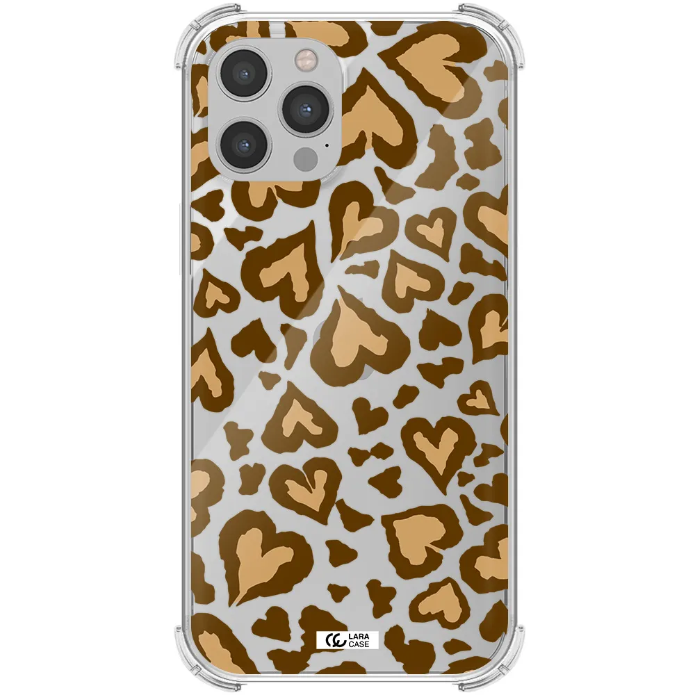 Heart Leopard Apple iPhone 12 pro max Clear PC Case
