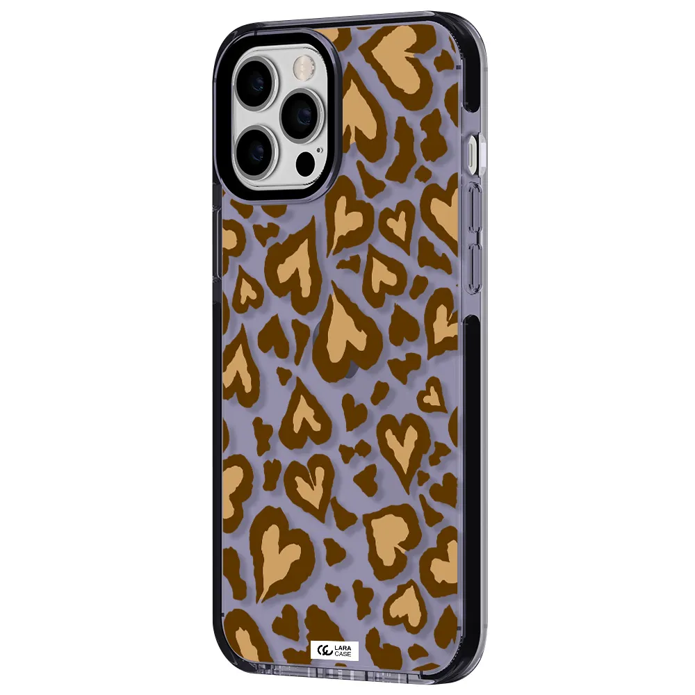 Heart Leopard Apple iPhone 12 pro max impact Lilac Case