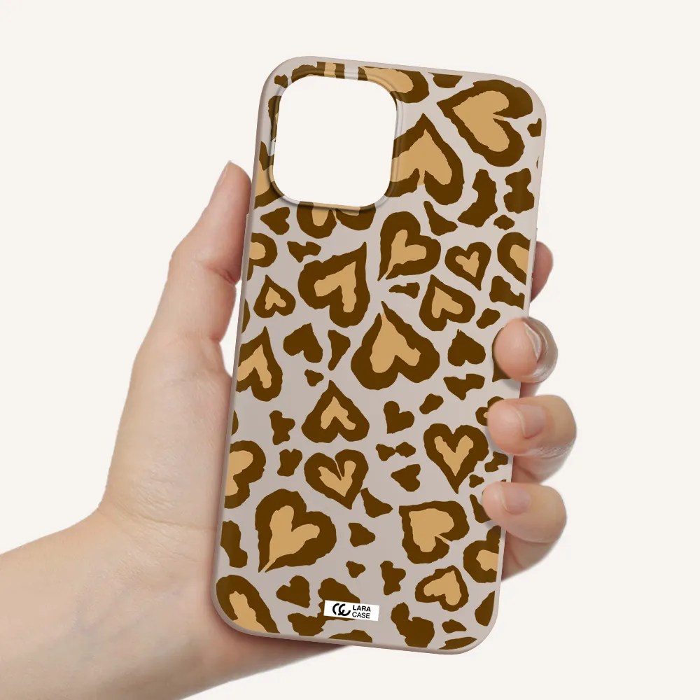 Heart Leopard Apple iPhone 12 pro Silicone Stone Case
