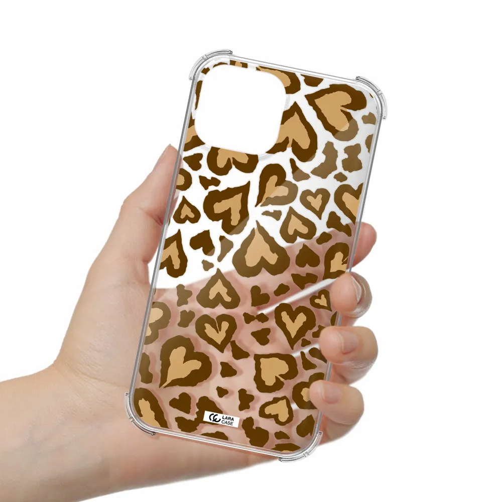 Heart Leopard Apple iPhone 13 Clear PC Case