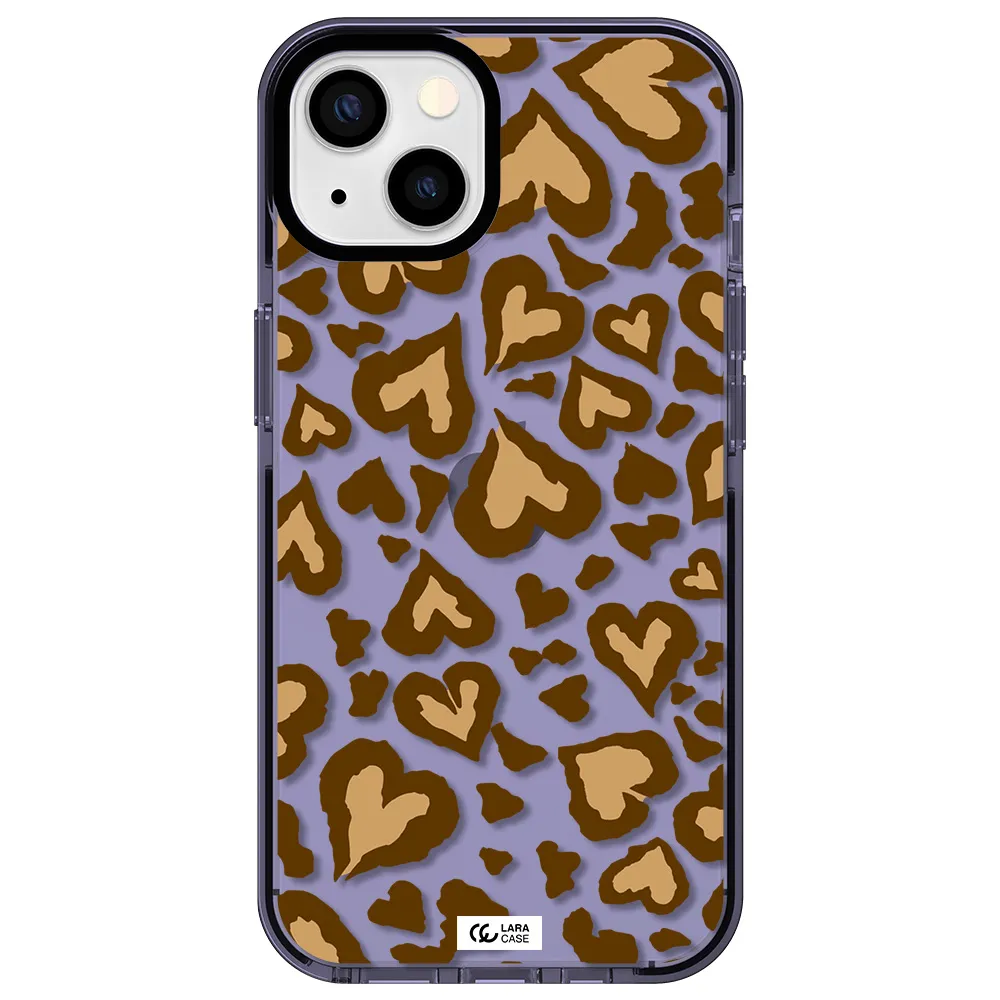 Heart Leopard Apple iPhone 13 impact Lilac Case