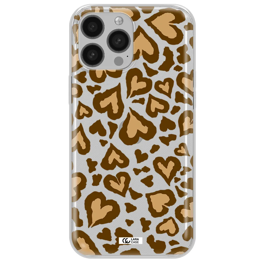 Heart Leopard Apple iPhone 13 Pro Clear TPU Case