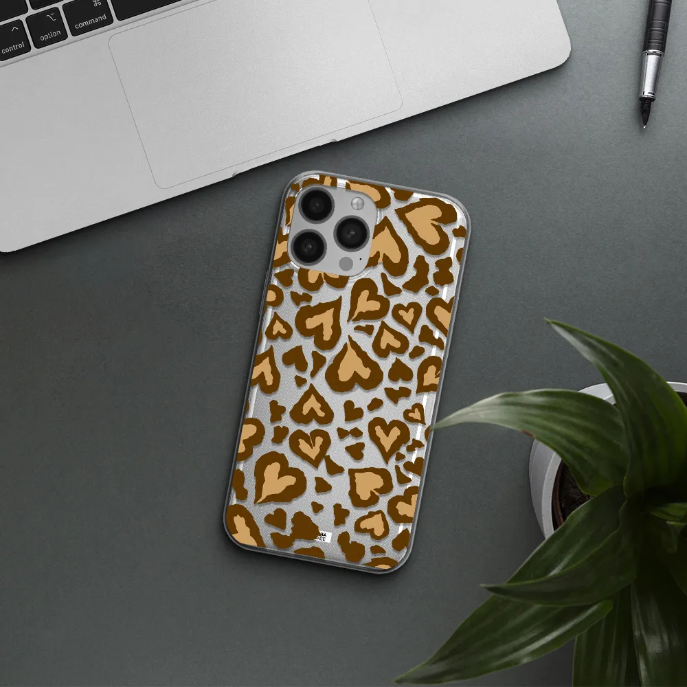Heart Leopard Apple iPhone 13 Pro Clear TPU Case