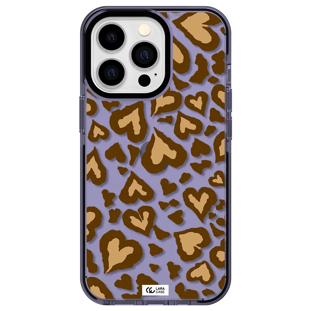 Heart Leopard Apple iPhone 13 Pro impact Lilac Case