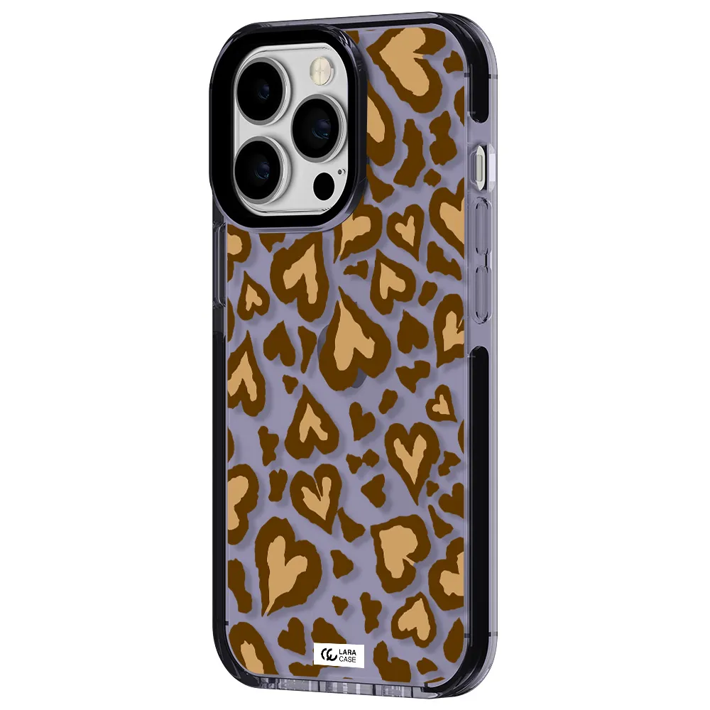 Heart Leopard Apple iPhone 13 Pro impact Lilac Case