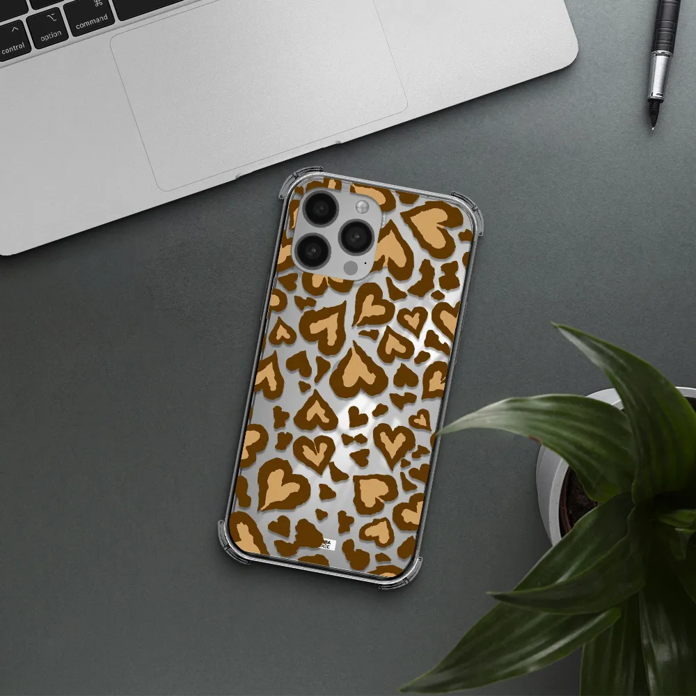 Heart Leopard Apple iPhone 13 Pro Max Clear PC Case