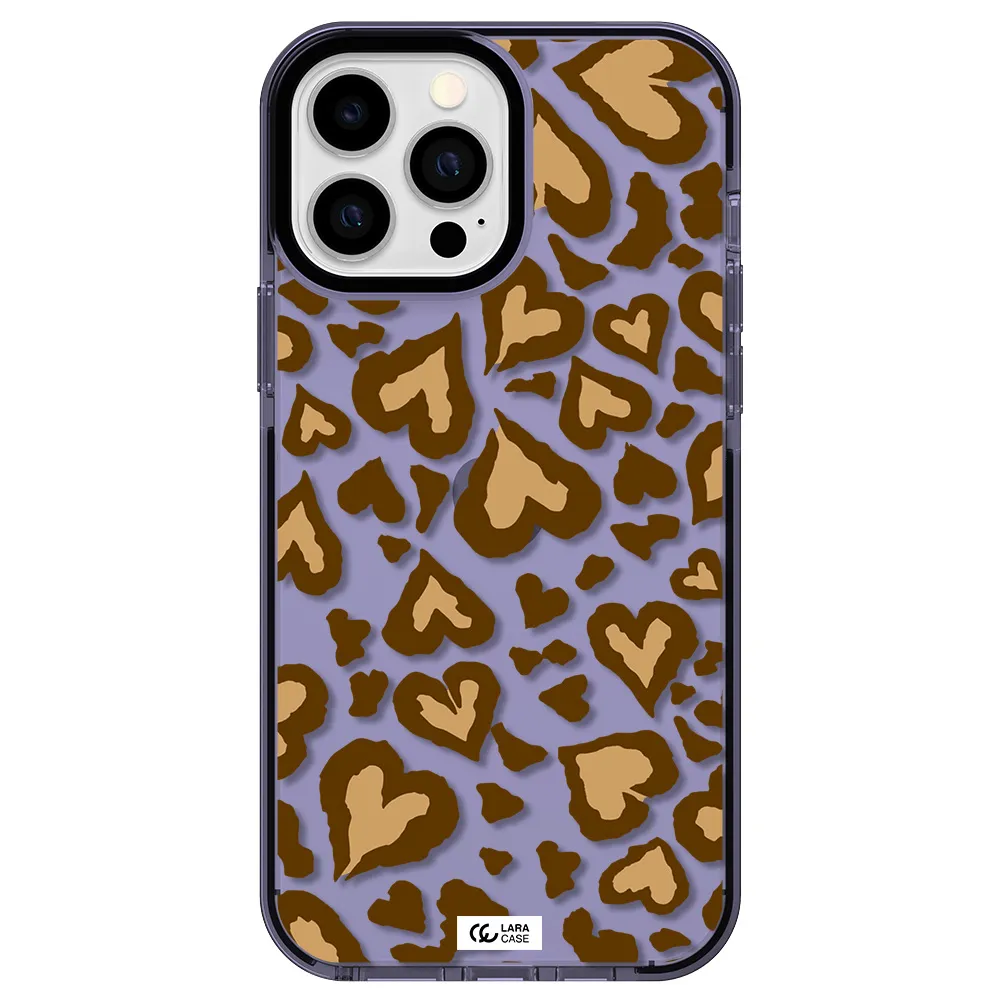 Heart Leopard Apple iPhone 13 Pro Max impact Lilac Case