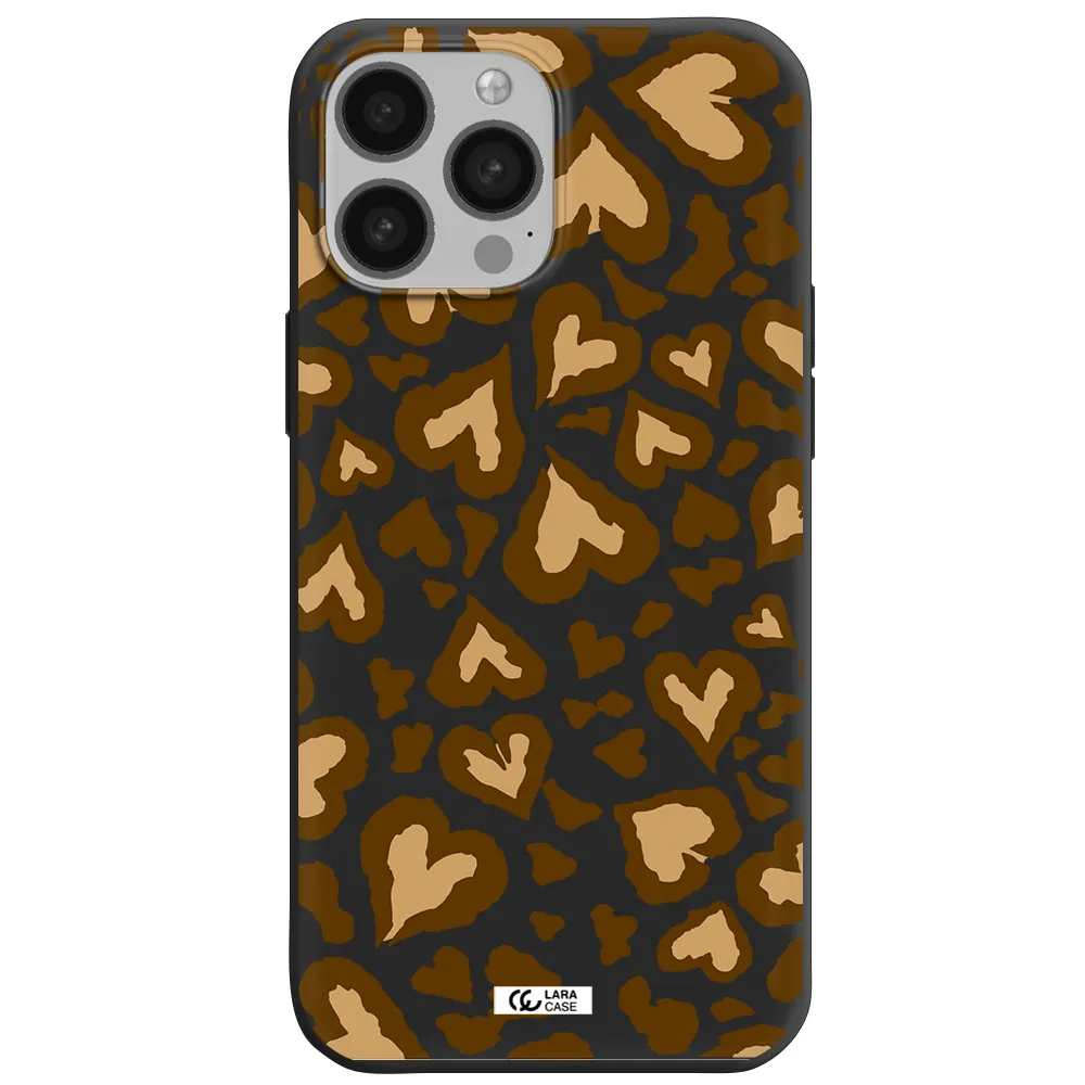 Heart Leopard Apple iPhone 13 Pro Max Silicone black Case