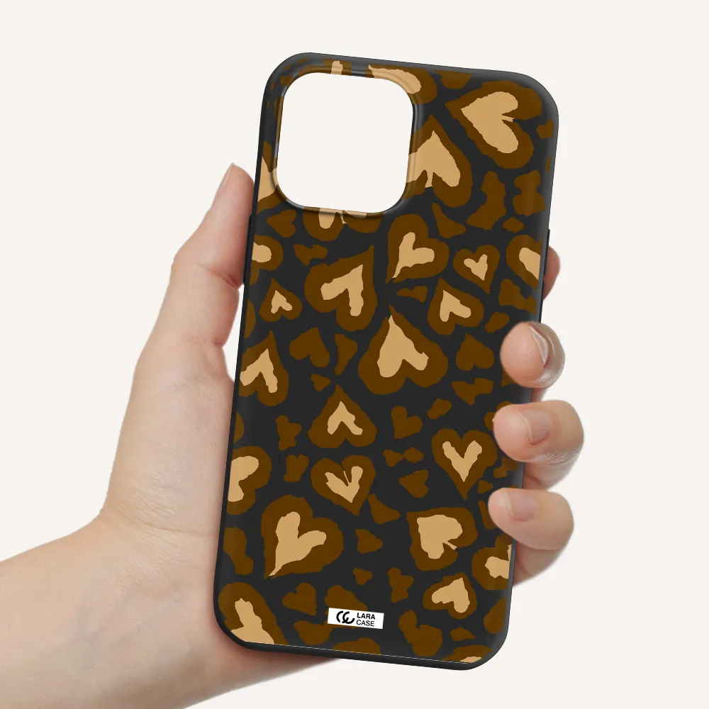Heart Leopard Apple iPhone 13 Pro Max Silicone black Case