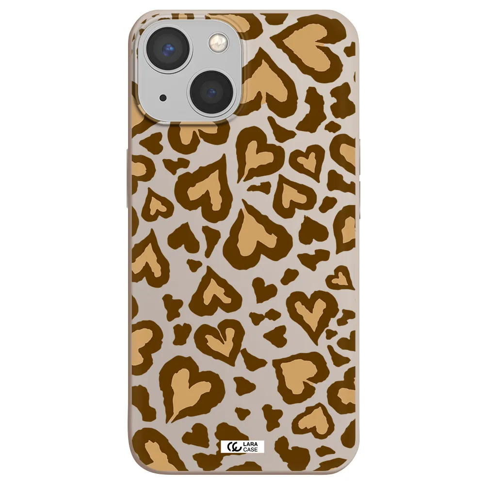 Heart Leopard Apple iPhone 13 Silicone Stone Case