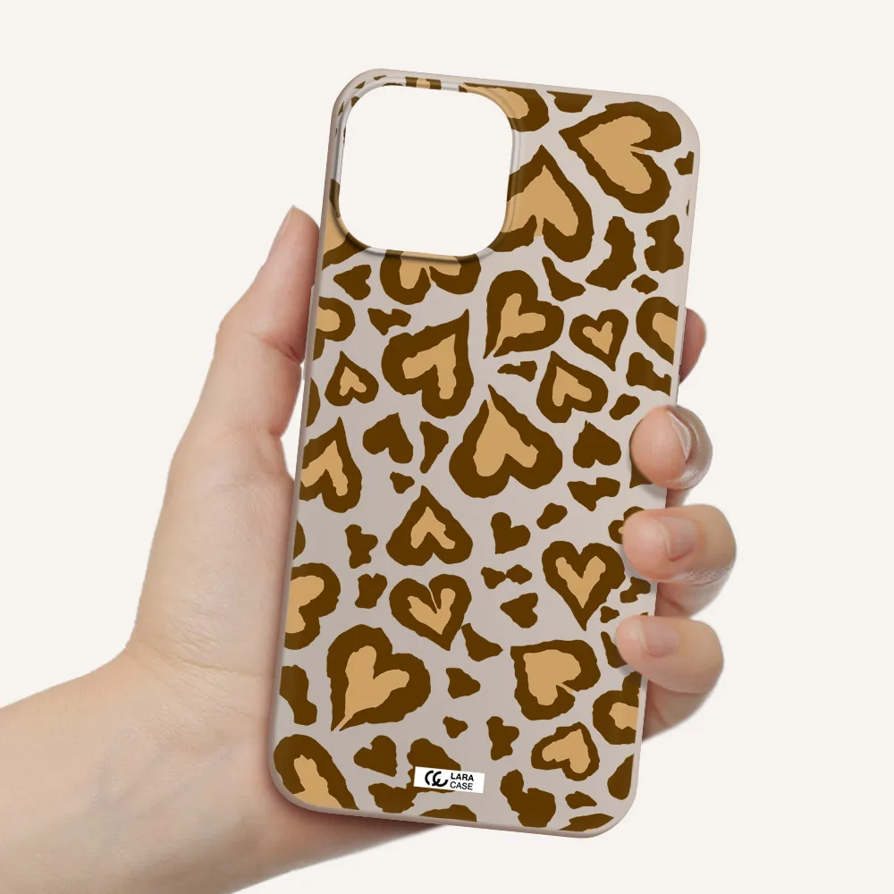 Heart Leopard Apple iPhone 13 Silicone Stone Case