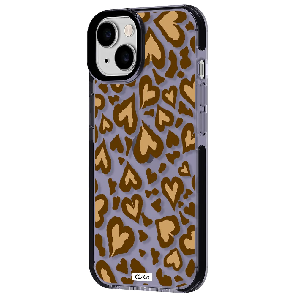 Heart Leopard Apple iPhone 14 impact Lilac Case