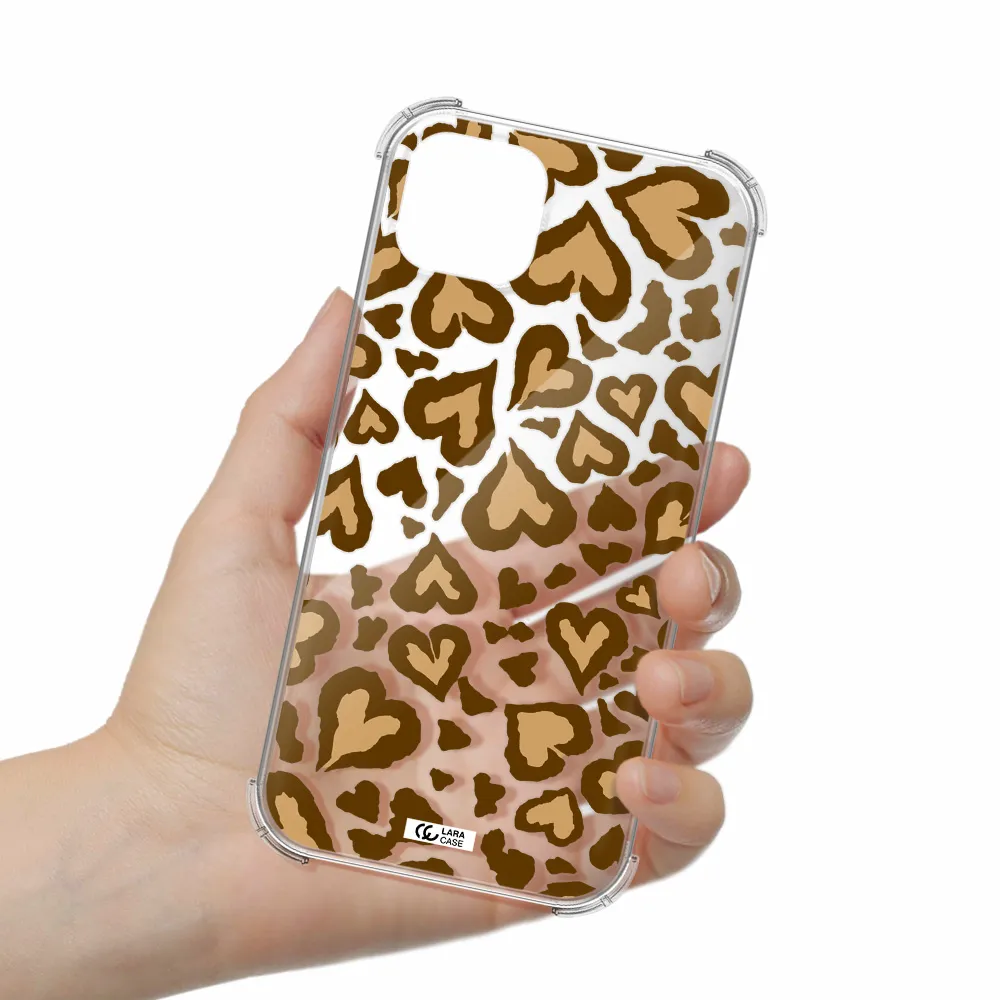 Heart Leopard Apple iPhone 14 plus Clear PC Case
