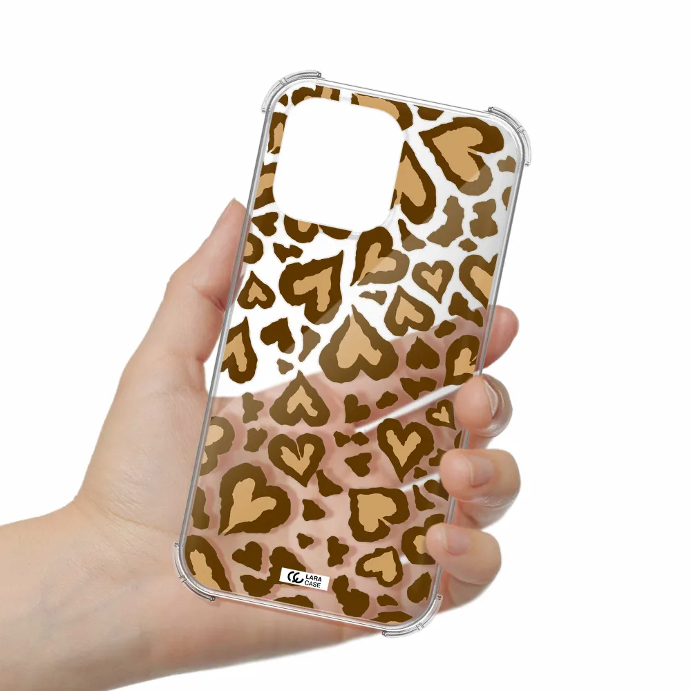 Heart Leopard Apple iPhone 14 pro max Clear PC Case