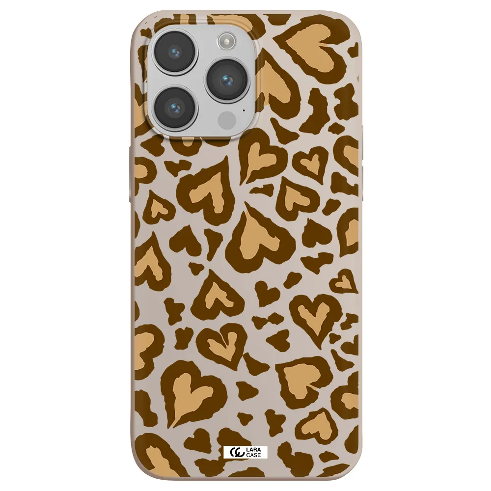 Heart Leopard Apple iPhone 14 pro max Silicone Stone Case